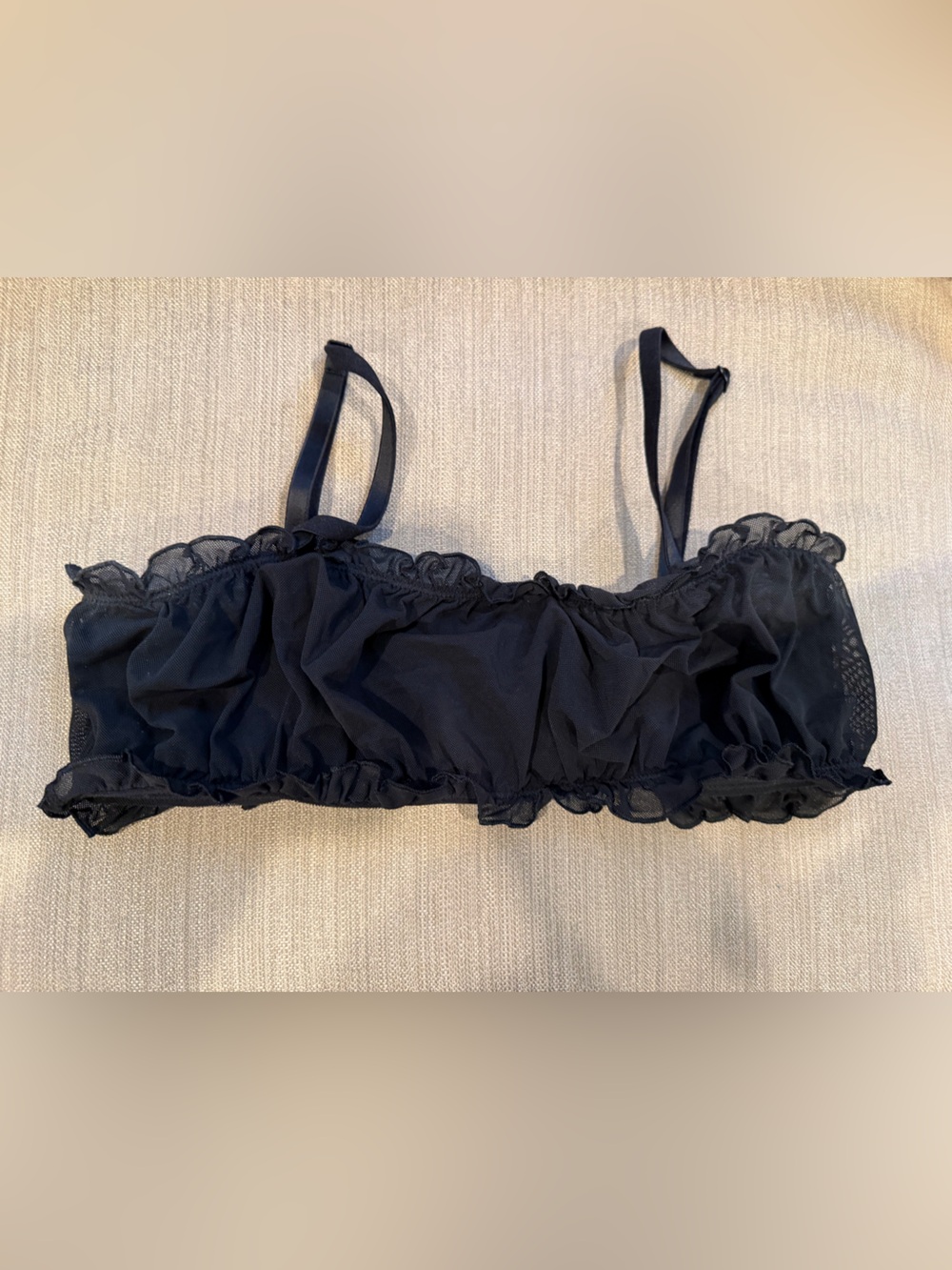 Old Navy Black Ruffle-Edge Mesh Bralette